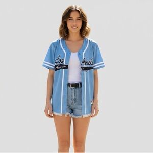 Aeropostale Blue and White Jersey | XS